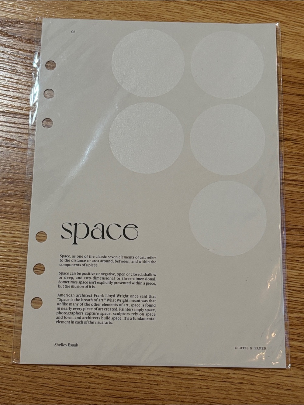 NWT Cloth & Paper Space A5 Dashboard (Decorative Planner Insert)